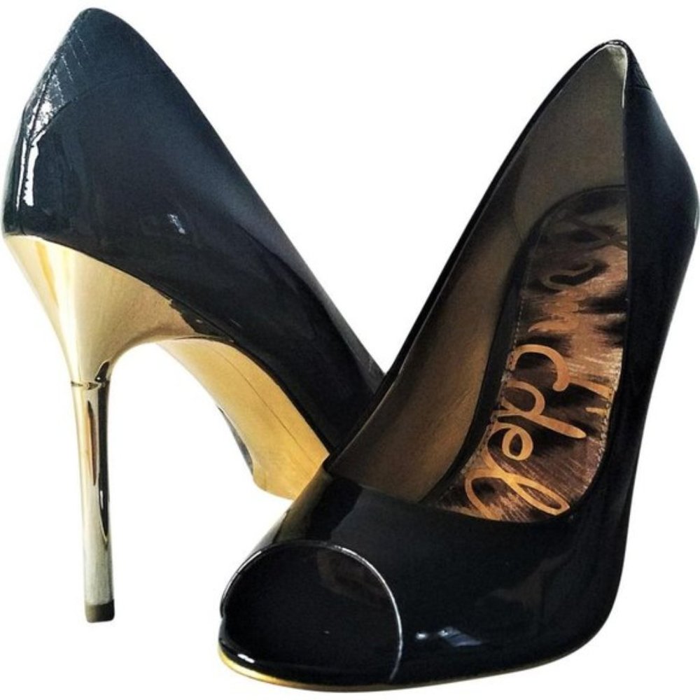 NIB Sam Edelman Reagan Black Leather Pumps